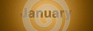 January gold text title for month background design