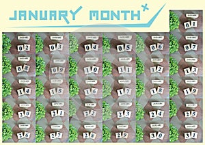 January month collection for background.