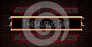 January month , Thesaurus Day, Text Effect on Bricks Background