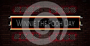 January month , Winnie the Pooh Day, Text Effect on Bricks Background