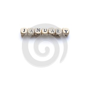 January on a Perfect white background