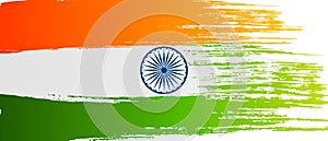 Paint stroke Indian Flag, banner or background vector illustration photo