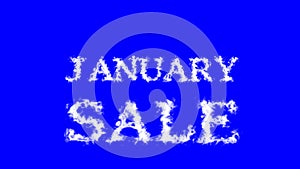 January Sale cloud text effect blue isolated background