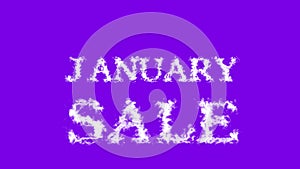 January Sale cloud text effect violet isolated background