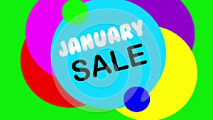 January SALE Flat Style Sticker Banner Colorful Label Popup Promotional