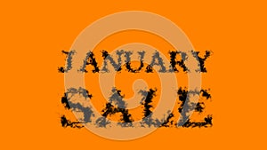 January Sale smoke text effect orange isolated background