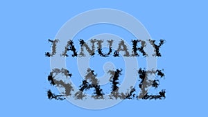 January Sale smoke text effect sky isolated background
