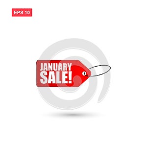 January sale tag vector isolated