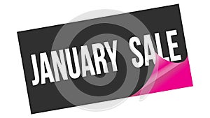 JANUARY  SALE text on black pink sticker stamp