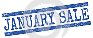 JANUARY SALE text on blue lines stamp sign