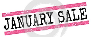 JANUARY SALE text on pink-black grungy lines stamp sign