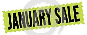 JANUARY SALE text written on green-black zig-zag stamp