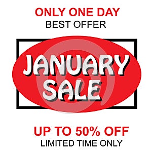 January Vendita banner. Sale offer price sign. Brush vector banner. photo