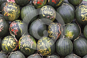 January watermelons at the market