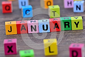 January word on table