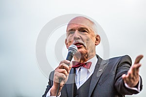 Janusz Korwin-Mikke or JKM, is a conservative liberal Polish politician