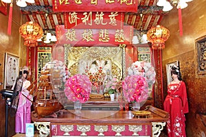 Jao Mae Soi Dork Mark Shrine is Chinese Shrine in wat panancherng is famous tourist attraction located at Ayuttaya, Thailand photo