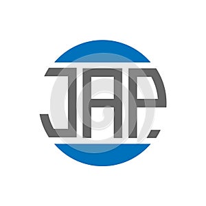 JAP letter logo design on white background. JAP creative initials circle logo concept. JAP letter design photo