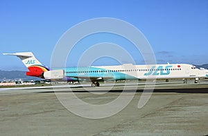 Japan Air System McDonnell Douglas MD-90 JA003D CN53557 LN 2211 . Taken in September 1998 .