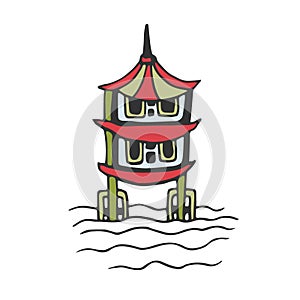 Japan building icon. Vector illustration.