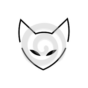 Cat ninja illustration . Japan cat fox logo, icon