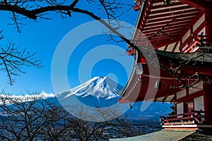 Japan - Chureito Pagoda with Mt Fuji view