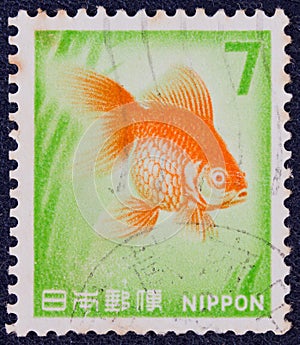JAPAN - CIRCA 1966: A stamp printed in Japan shows Miroku Bosatsu wood statue in Chugu-ji, Nara perfecture, circa 1966.
