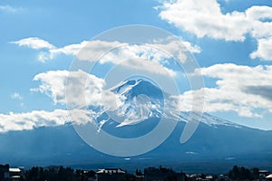 Japan - A close up view on Mt fuji from Kawaguchiko Lake