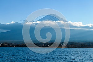 Japan - A close up view on Mt fuji from Kawaguchiko Lake