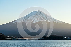 Japan - A close up view on Mt Fuji from Kawaguchiko Lake