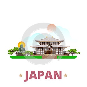 Japan country design template Flat cartoon style w