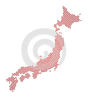 Japan dotted map.