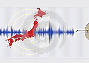 Japan Earthquake Concept Illustration