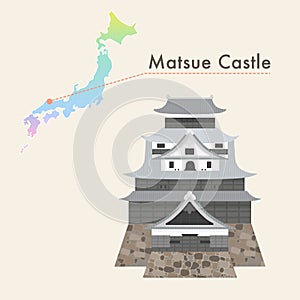 Japan Famous Castle Vector - Matsue Castle