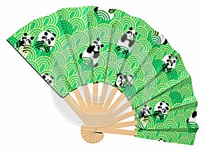 Japan fan panda pattern back