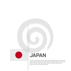 Japan flag background. State patriotic japanese banner, cover. Document template with japan flag on white background. National