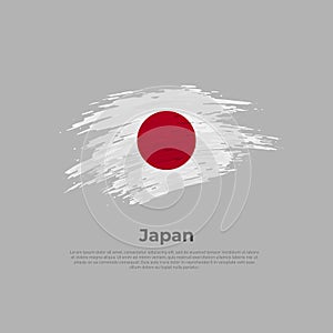 Japan flag. Brush strokes. Stripes colors of the japanese flag. Vector design national poster, template. Place for text. State