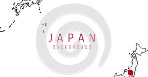 Japan flag map background. The flag of the country in the form of borders. Stock vector illustration isolated on white background