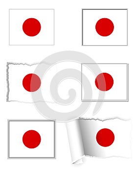 Japan flag set