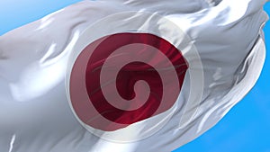 Japan flag video waving in wind 4K.