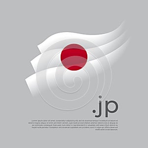 Japan flag watercolor. Stripes colors of the japanese flag on a white background. Vector stylized design national poster with jp