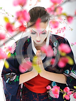 Japan geisha woman with creative make-up