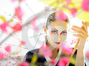 Japan geisha woman with creative make-up