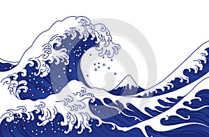 Japan great wave vector illustration