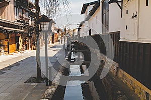 Japan - Hida Furukawa - Seto river canal and carps photo