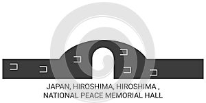Japan, Hiroshima, Hiroshima , National Peace Memorial Hall travel landmark vector illustration