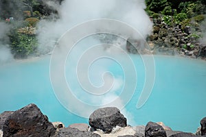 Japan hot spring , Sea hell, blue water
