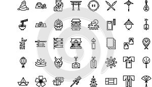 Japan icons High-Quality Vector Icons Collection with Editable Stroke. Ideal for Professional and Creative Projects.