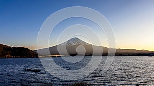 Japan - An idyllic view on Mt Fuji from Kawaguchiko Lake