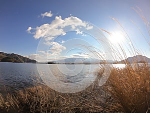 Japan - An idyllic view on Mt Fuji from Kawaguchiko Lake